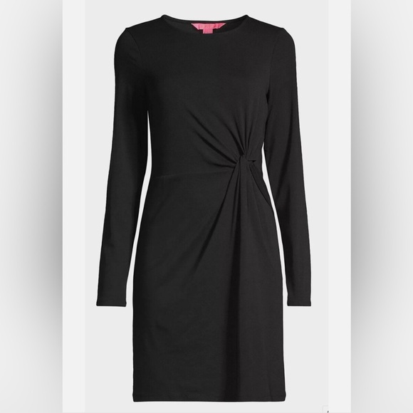 Lilly Pulitzer Lynn Long Sleeve Twist Front Dress Onyx Black   Medium   … - Picture 6 of 15